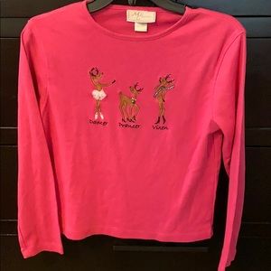 Sale 3 for $20 Christmas Deer shirt pink PS